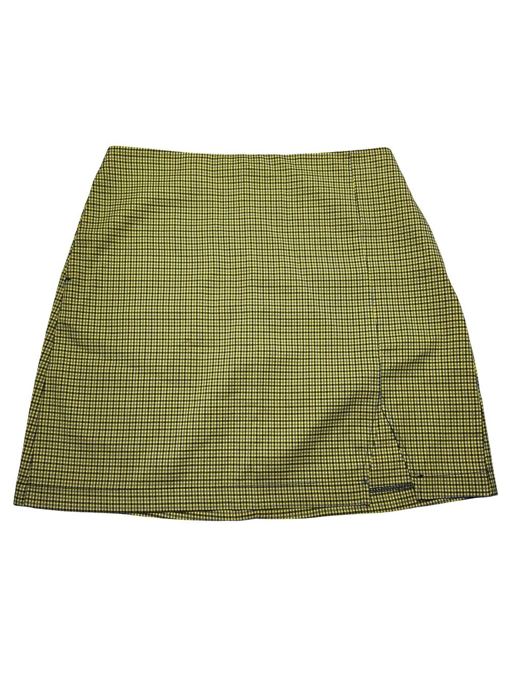 Urban Outfitters Yellow Micro- Houndstooth Mini Skirt Size Small